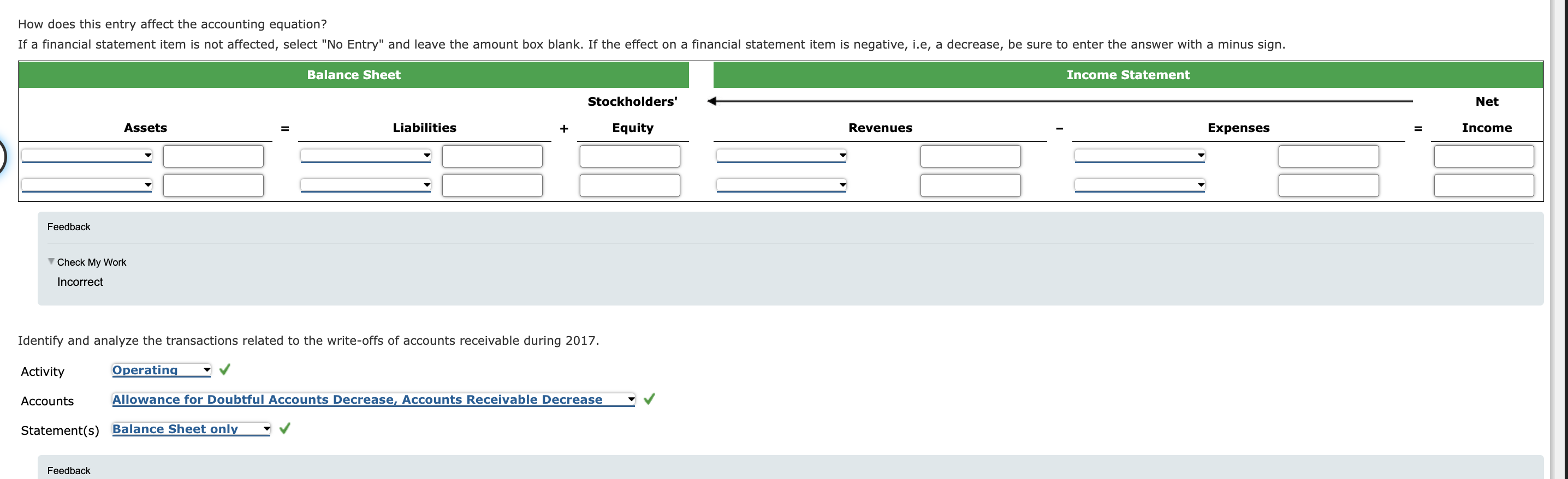 Sales Revenue Increase Statement(s) Identify and analyze the transactions related to the
