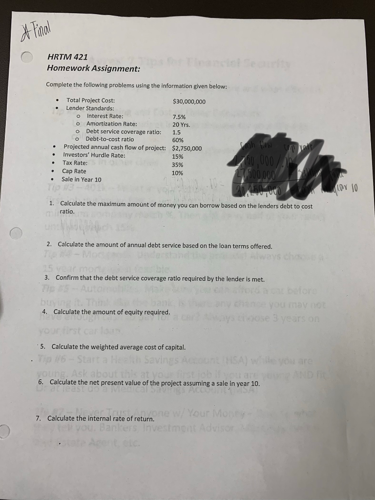 Please include all steps on how to solve this problem A Final