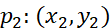 p2: (x2, y2) . The slope of the line can be determined