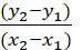 by (y2-y1)(x2-x1) , given that x2-x1 0 . If y2-y1=0 , then