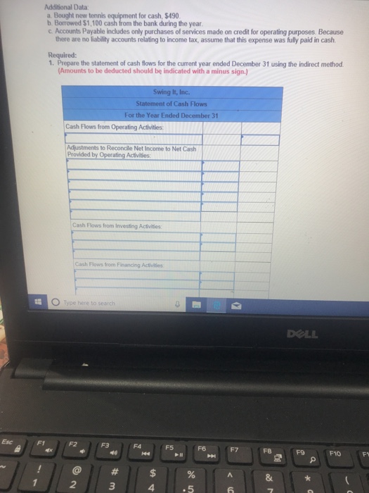 instructors. The company's comparative balance sheets and income statement follow, along with