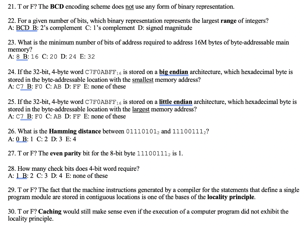 Quick computer science questions. Answer ALL 21-30 for positive rate. 21. Tor