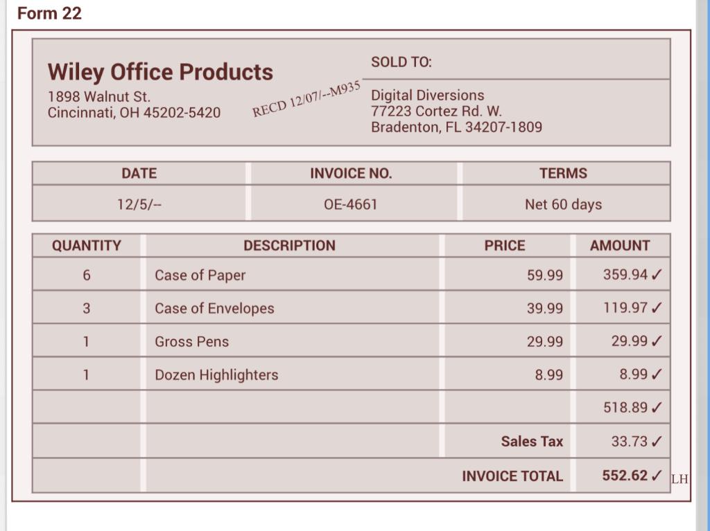 buying supplies on account. The sales tax amount shown on this document