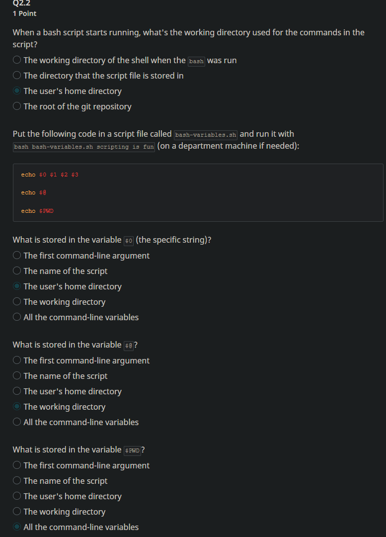  When a bash script starts running, what's the working directory used