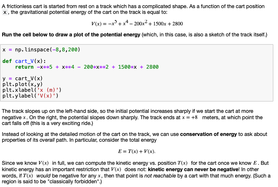 Implement the function cart_makes_it_to_end() below, which considers the motion of a cart