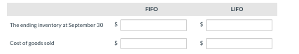 of goods sold using the FIFO and LIFO methods. Prove the amount