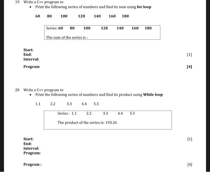  19 Write a C++ program to Print the following series of