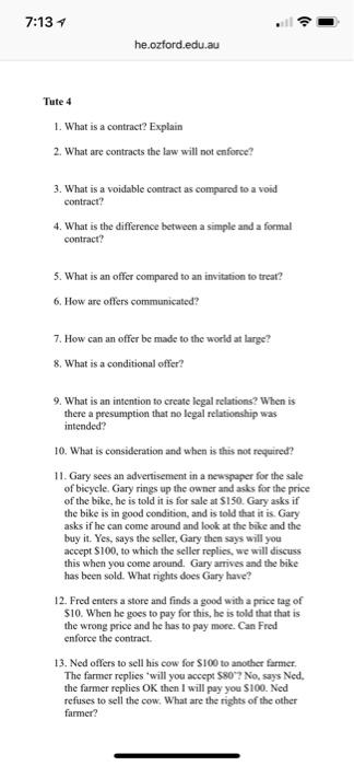  Just answer question 11 please with cases and sections. 7:131 Tute