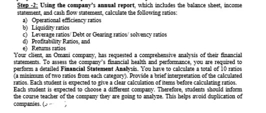  Step -2: Using the company's annual report, which includes the balance