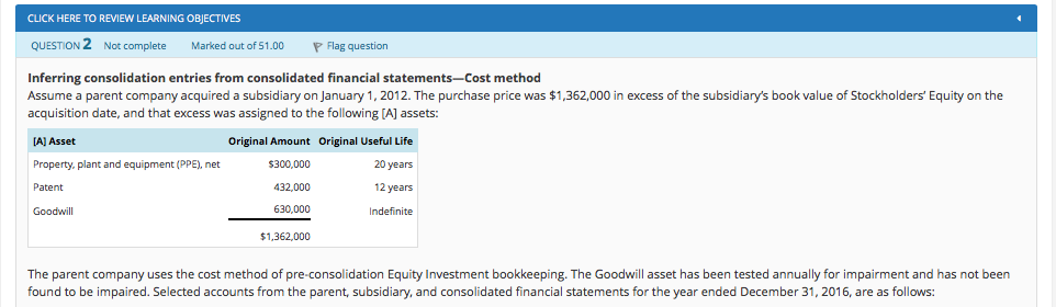  CLICK HERE TO REVIEW LEARNING OBJECTIVES QUESTION 2 Not complete Marked