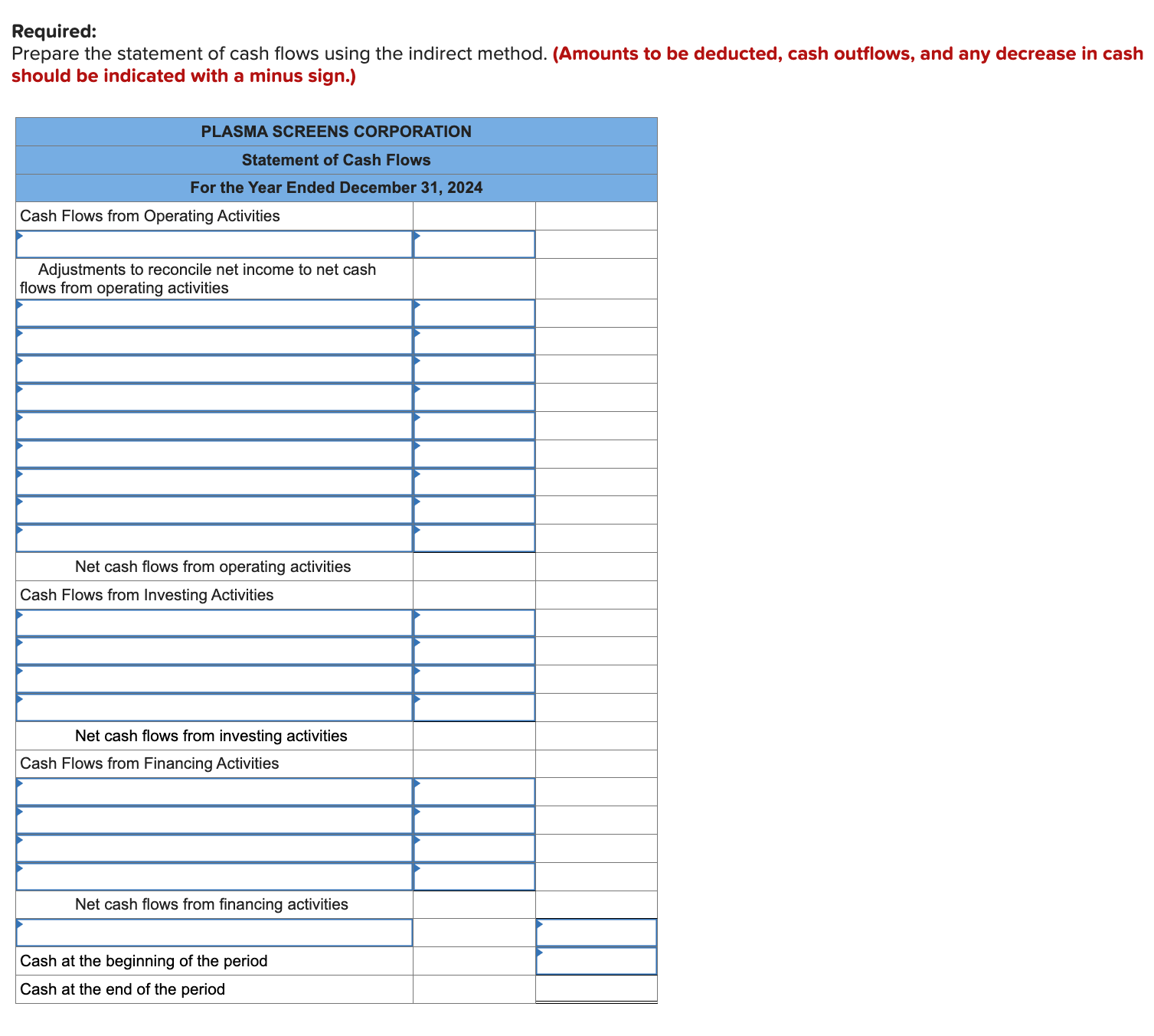 11-4, 11- The balance sheets for Plasma Screens Corporation, along with additional