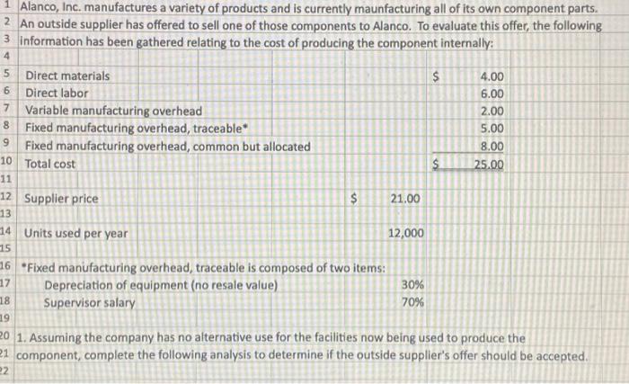  please provide a formula answer for the 36D Alanco, Inc. manufactures