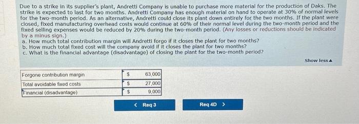 Relevant Cost Analysis in a Variety of Situations [LO13-2, LO13-3, LO13-4] Andretti