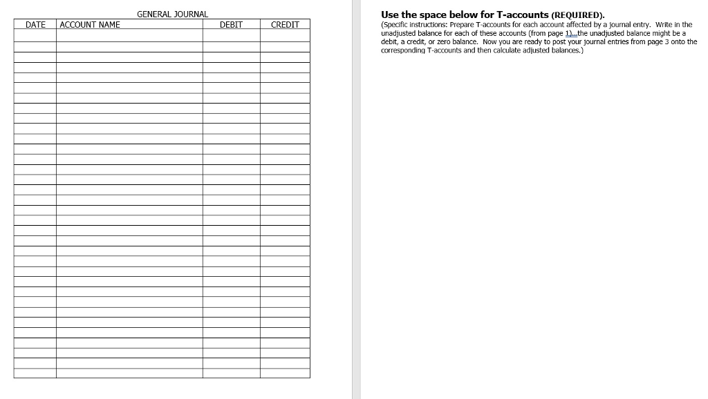 OF THIS DOCUMENT Part 1: Insert the Trial Balance HERE Instructions: You