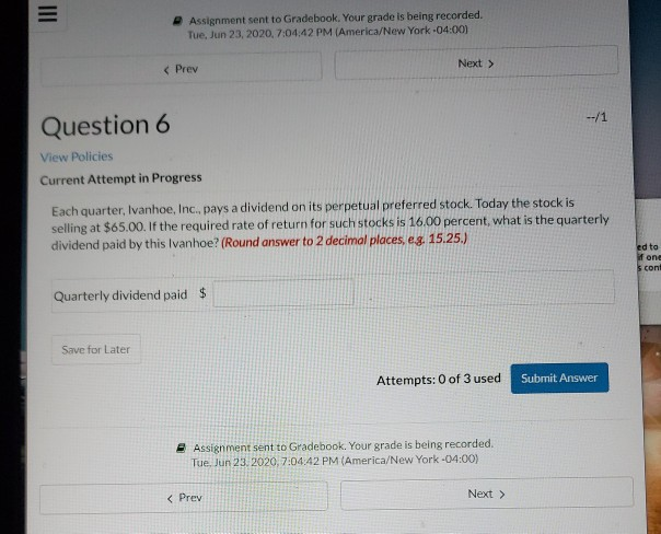 Assignment sent to Gradebook. Your grade is being recorded. Tue, Jun