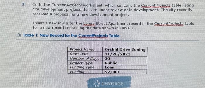  2. Go to the Current Projects worksheet, which contains the CurrentProjects