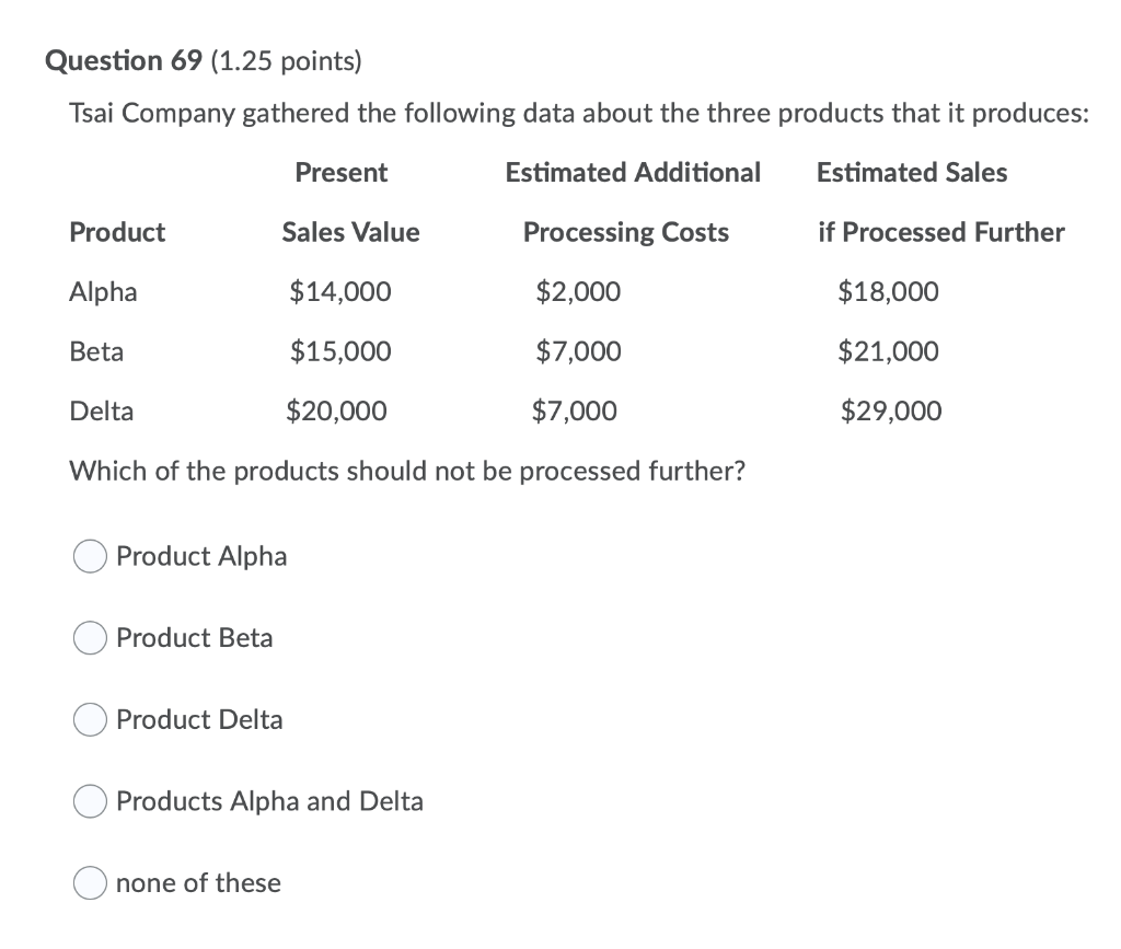 Margin Per Unit Product 1 2.5 $35 Product 2 $50 If the