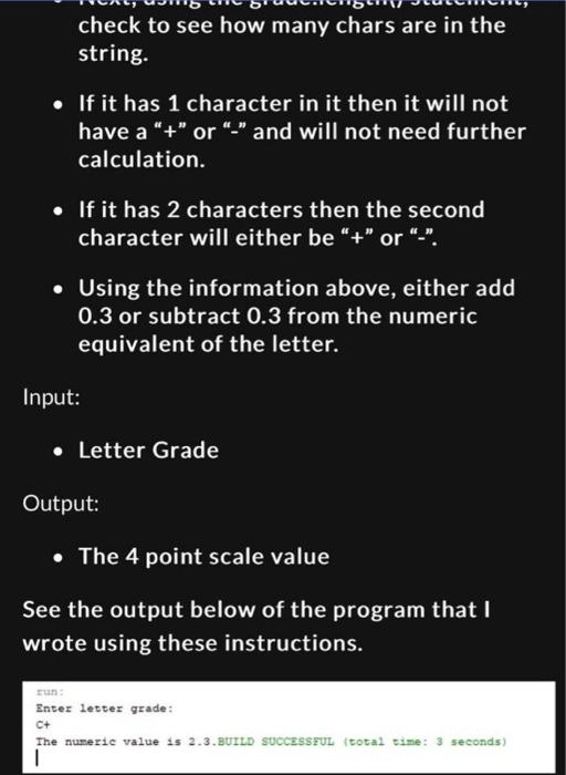 a number grade (0-4). Problem Description: Letter grades are A, B, C,