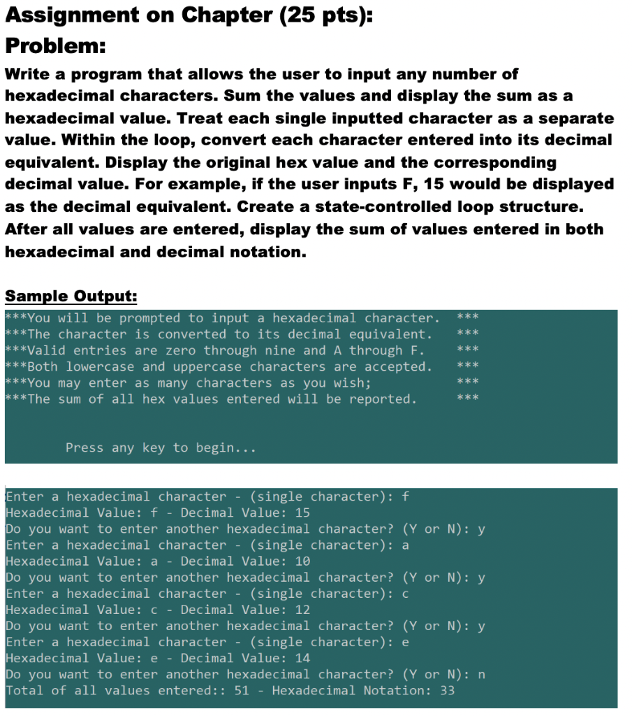 The problem down below needs to be done using C# as the