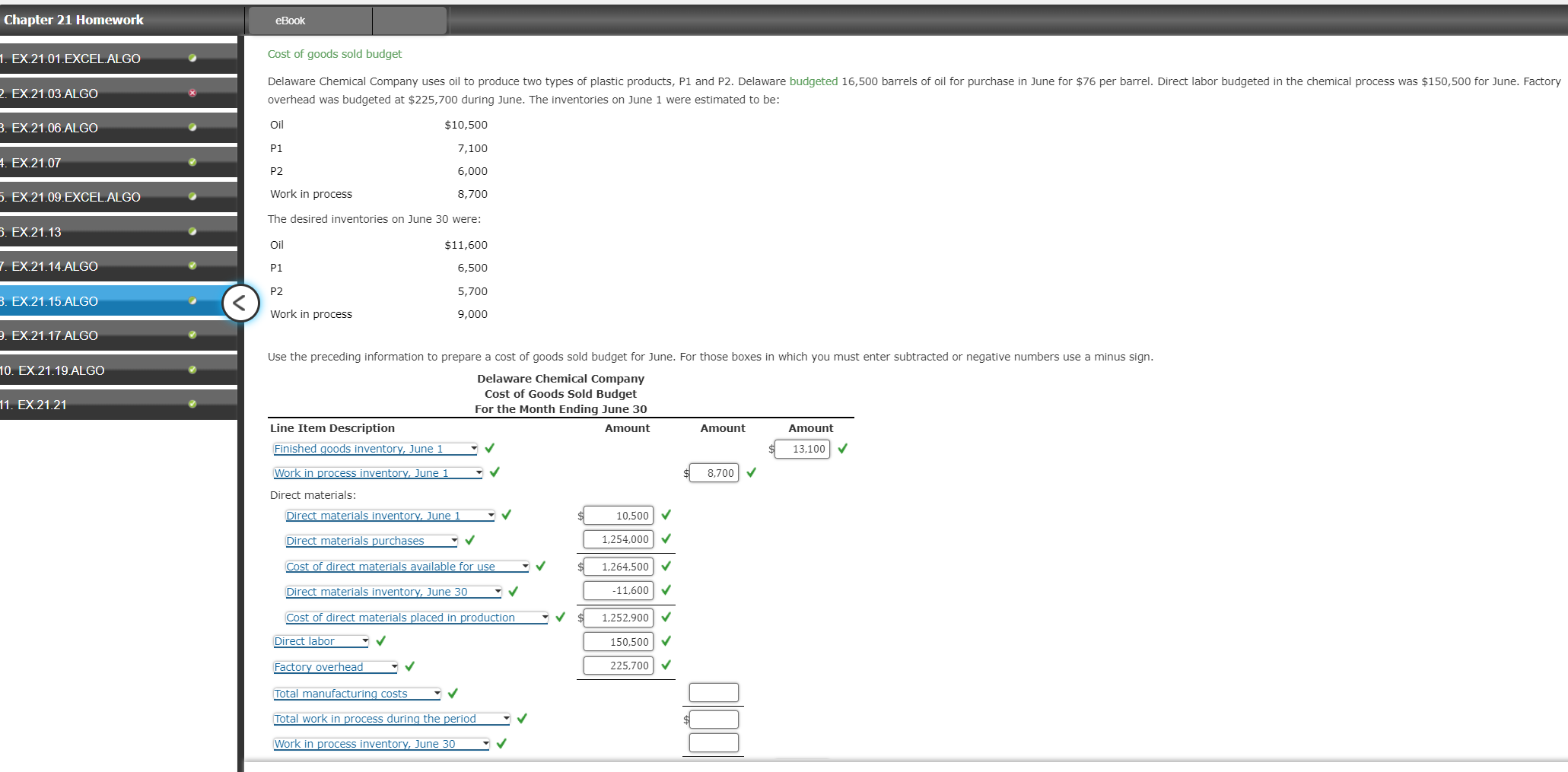  21-8 Work in process 9,000 Use the preceding information to prepare
