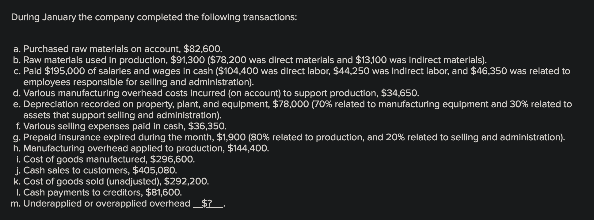 costing system to assign manufacturing costs to jobs. Its balance sheet on