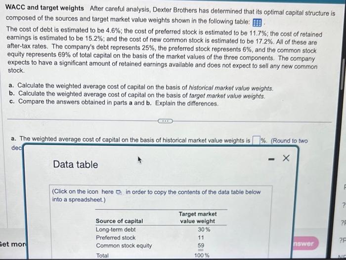 please answer all i will leave a like on 2 accounts! WACC