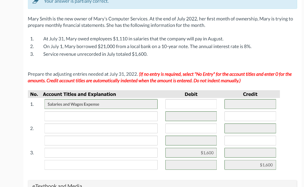 Your answer is partially correct. Mary Smith is the new owner