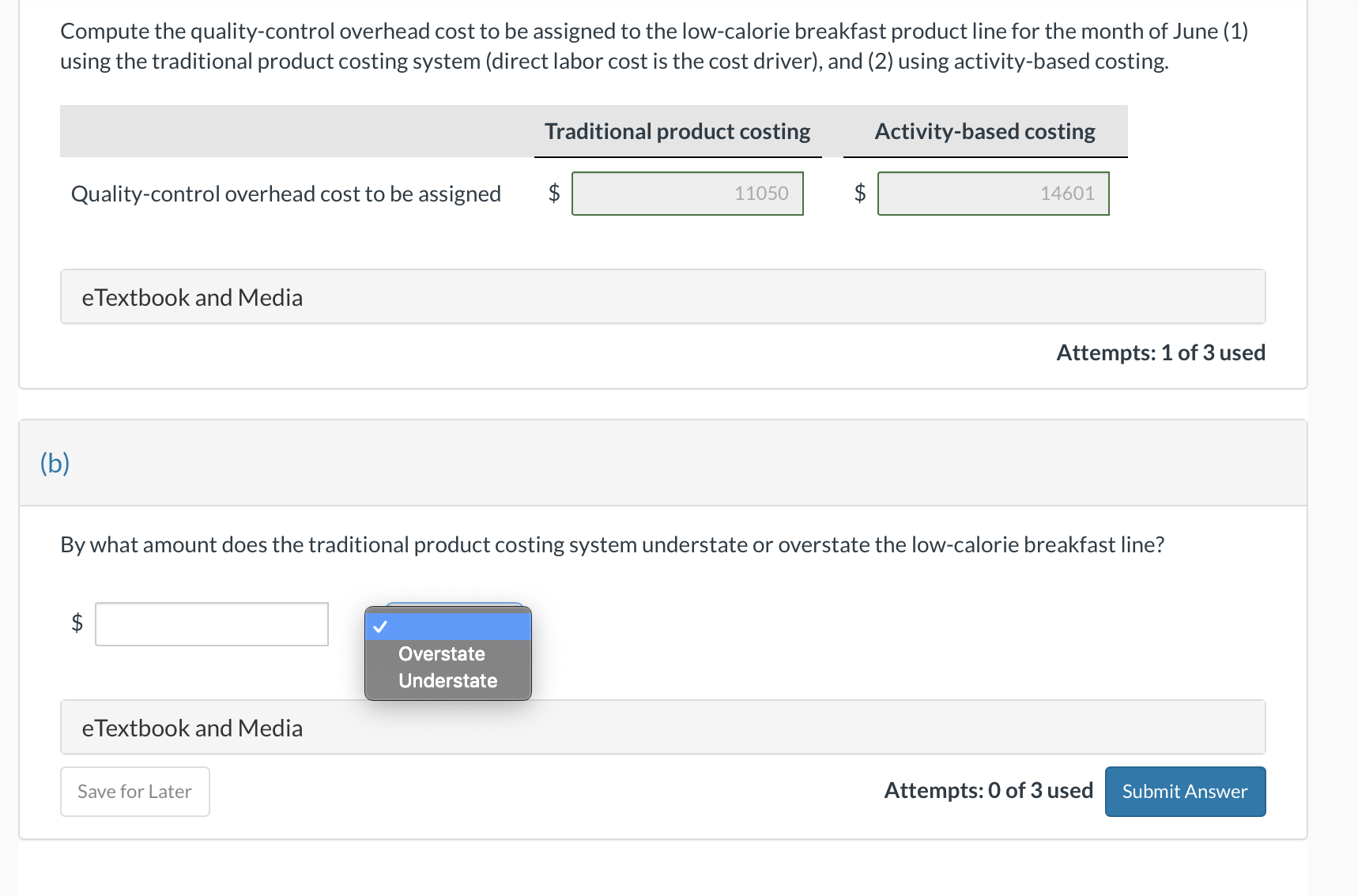 the low-calorie breakfast product line for the month of June (1) using