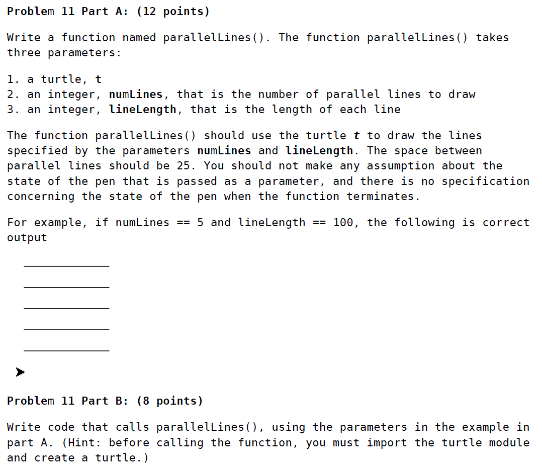 PYTHON 3.6 Problem 11 Part A: (12 points) Write a function named