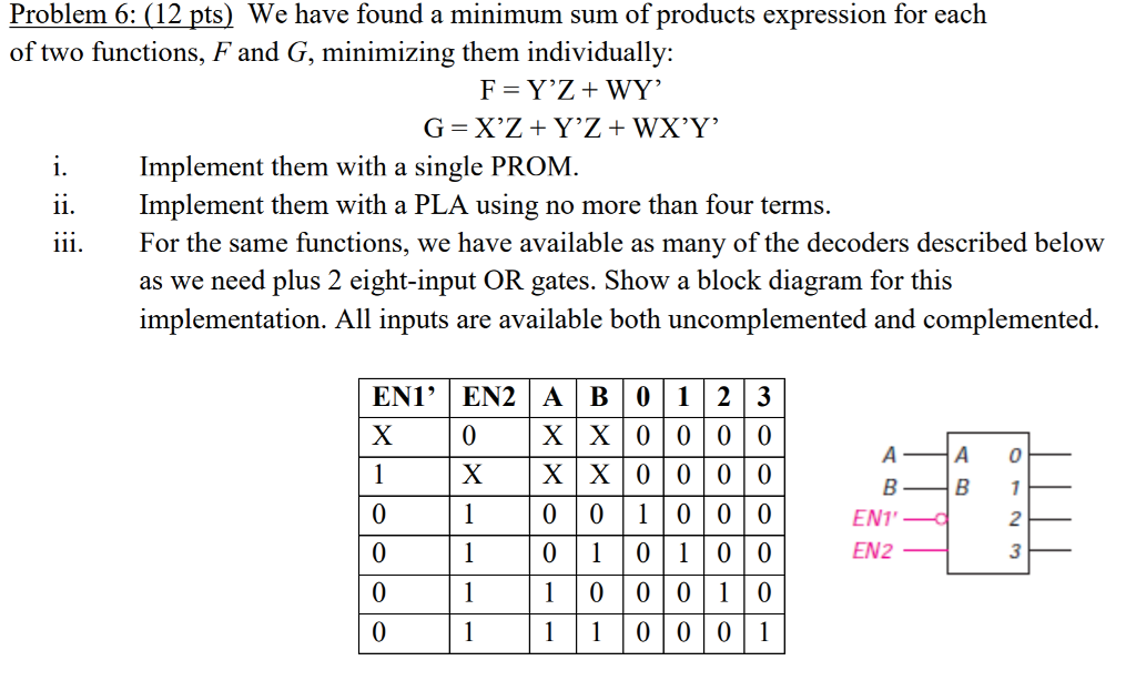  Problem 6: (12 pts) We have found a minimum sum of