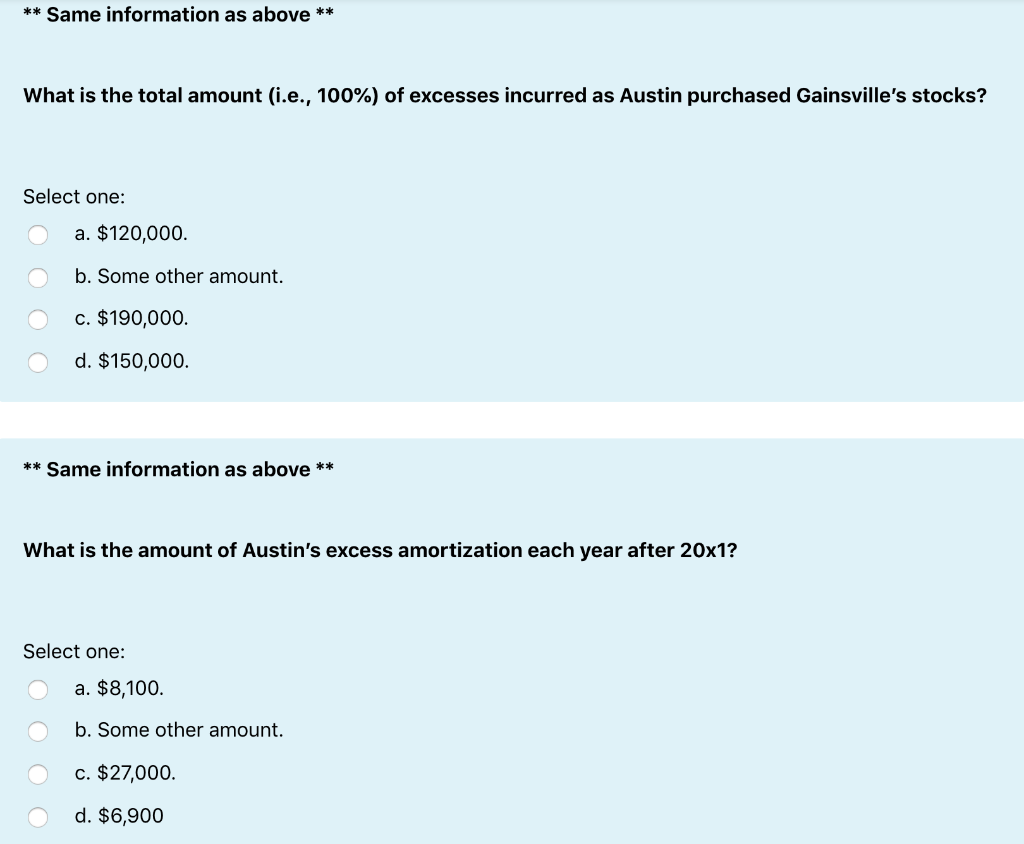 Corp. purchased 30% of the voting common stock of Gainsville Co., paying