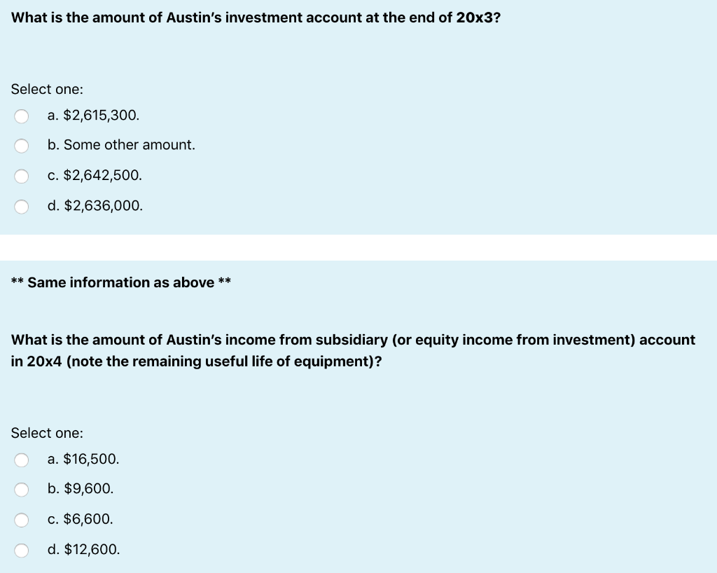 investment. At the time of the investment, Gainsville's total assets were $12,000,000