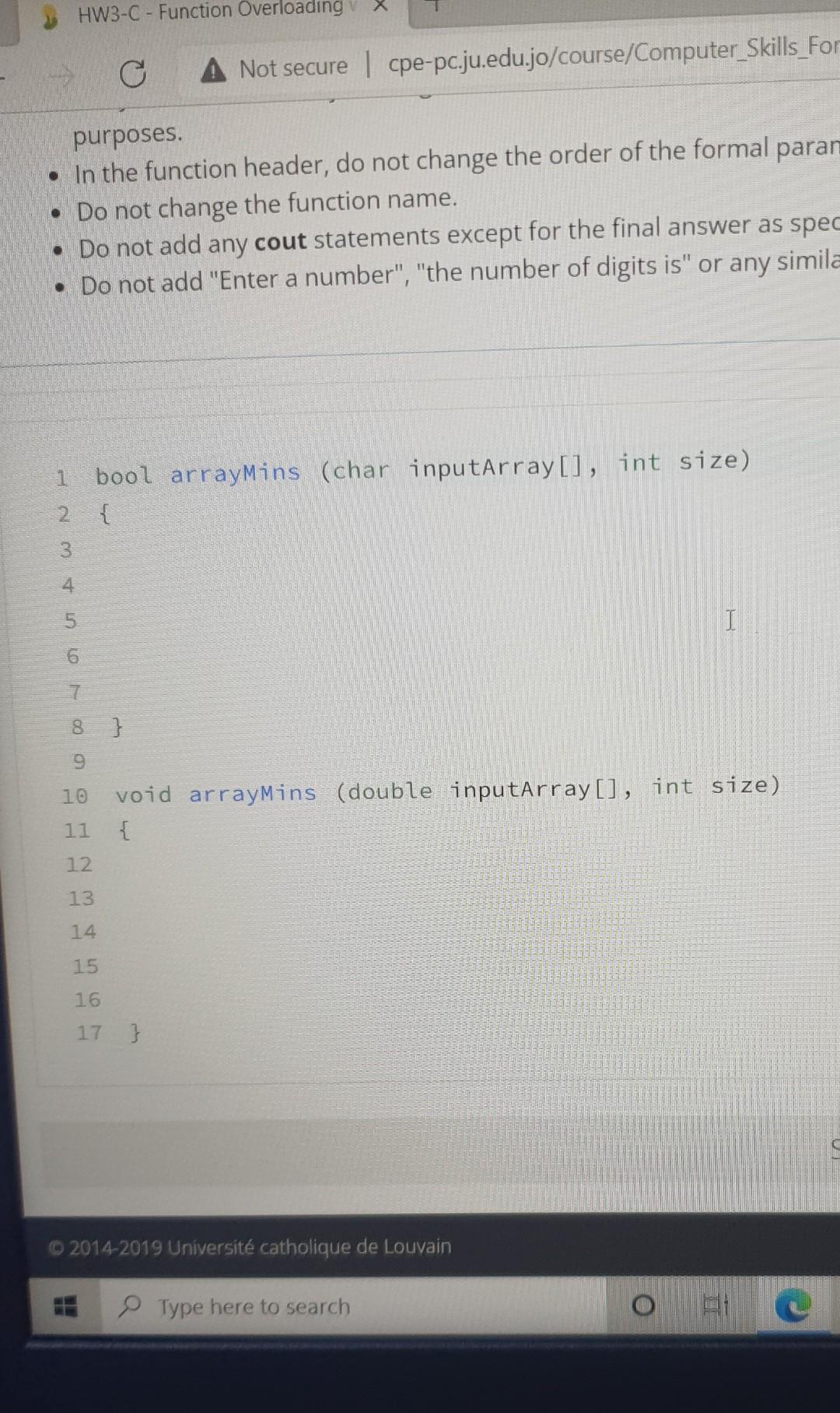 > HW3-C - Function Overloading with Arrays (Chapter 6 + Chapter 7)