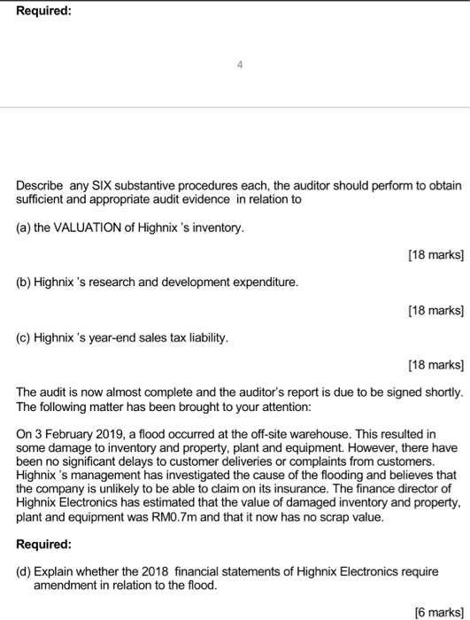 upcoming exam. Question 2 Highnix Electronics Sdn Bhd develops and manufactures computer