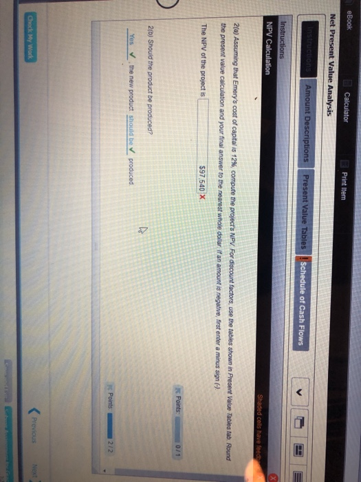  eBook Calculator Net Present Value Analysis Print Item Amount Descriptions Present