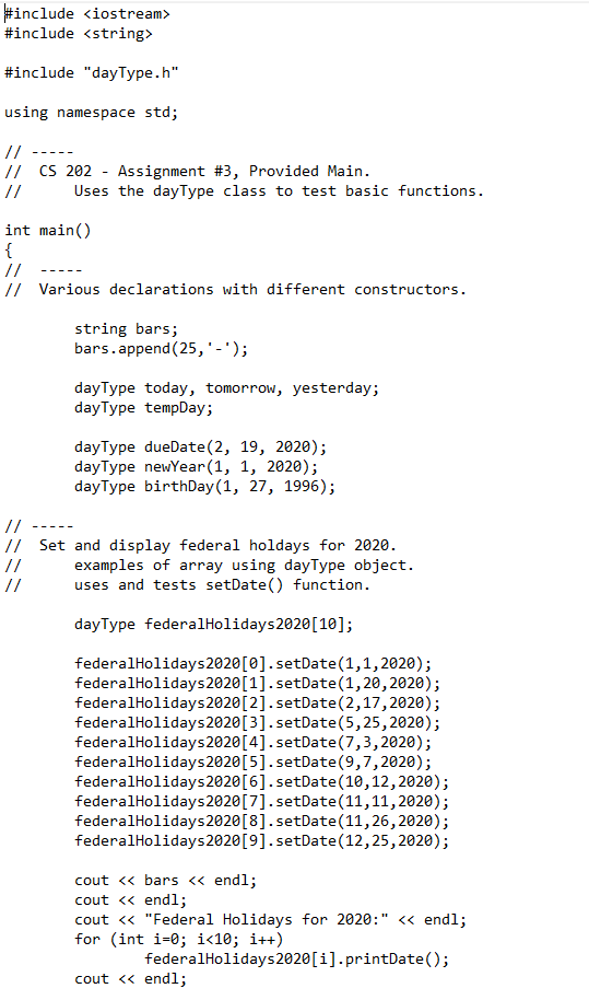 printDate() function should print the date in the mm/dd/yyyy format. Refer to