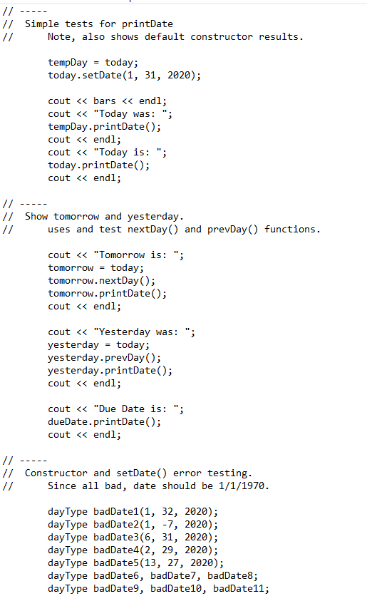 the example executions for formatting The get Month().getDate(), and getYear() functions return
