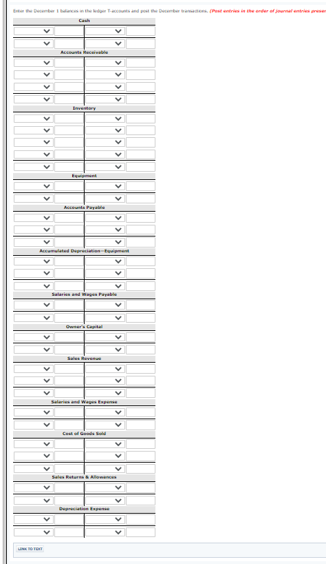 On December 1, 2020, Sheridan Company had the account balances shown below.