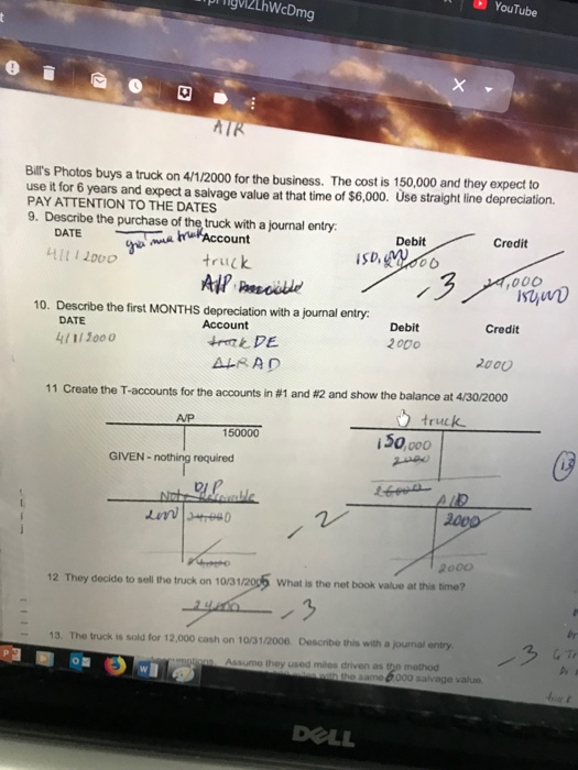 i need answer and show me work for problem 13 YouTube Bill's