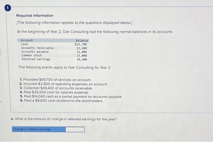 Required information [The following information applies to the questions displayed below.] At
