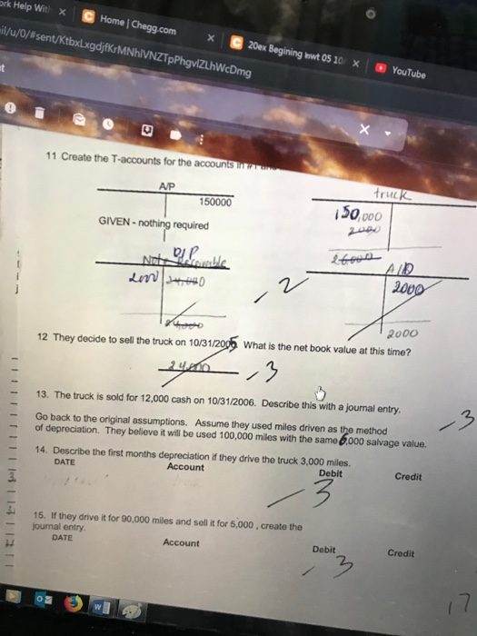 a truck on 4/1/2000 for the business. The cost is 150,000 and