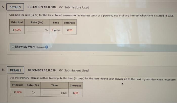 I need help with #7 and #8 please. thank you! 7. DETAILS
