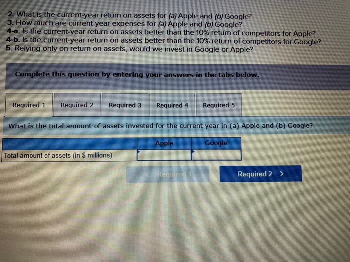 figures ($ millions) for both Apple and Google follow. Key Figure Liabilities