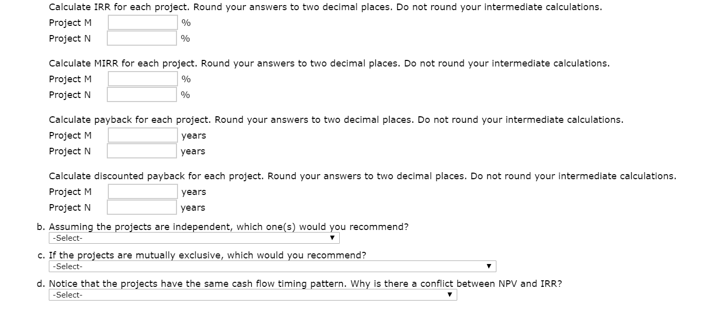 this year's capital budget. After-tax cash flows, including depreciation, are as follows: