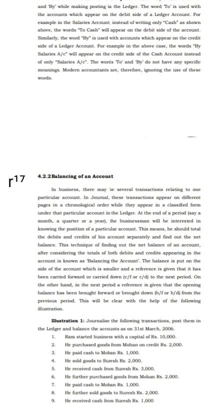  and By while making posting in the Ledger. The word To'