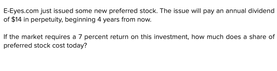  E-Eyes.com just issued some new preferred stock. The issue will pay
