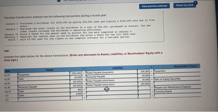  please correct and complete please complete Precision Construction entered into the