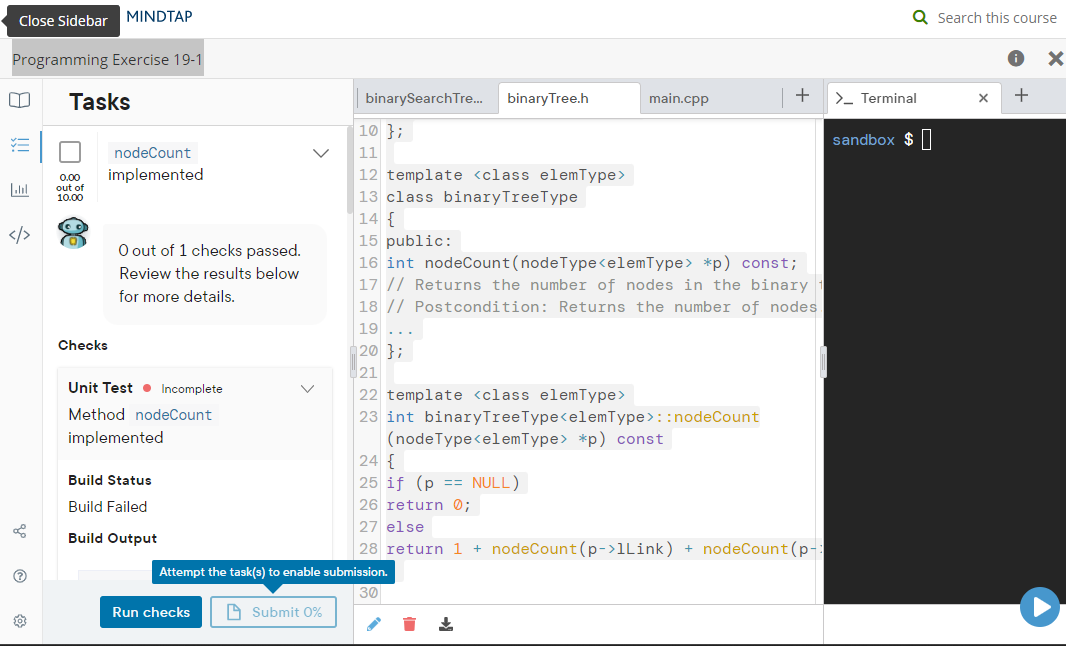 Programming Exercise 19-1: Analysis of Algorithms Write the definition of the function