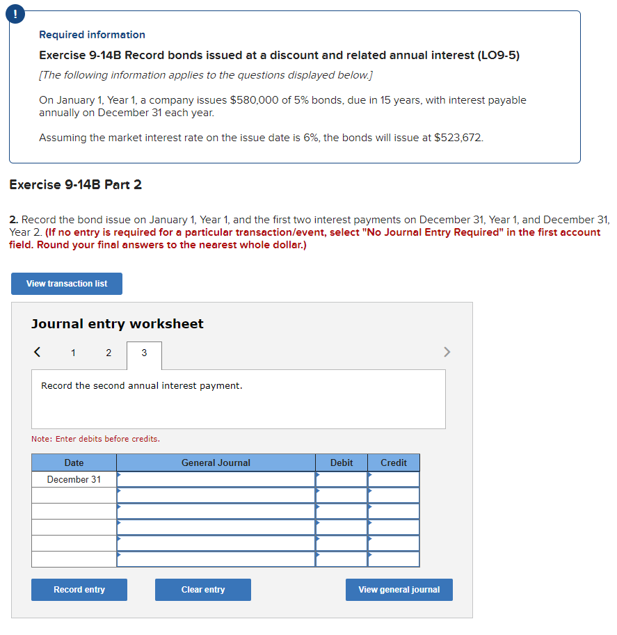 related annual interest (LO9-5) [The following information applies to the questions displayed