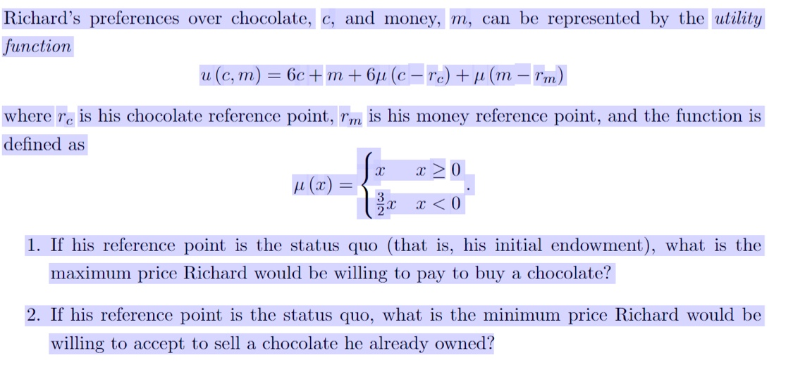 the status quo, what is the minimum amount of money Richard would